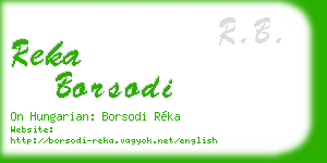 reka borsodi business card